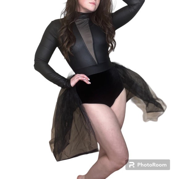 Weissman Elite Back Bustle Pleather Dance Leotard Tutu Costume Size Adult Small - Picture 2 of 12